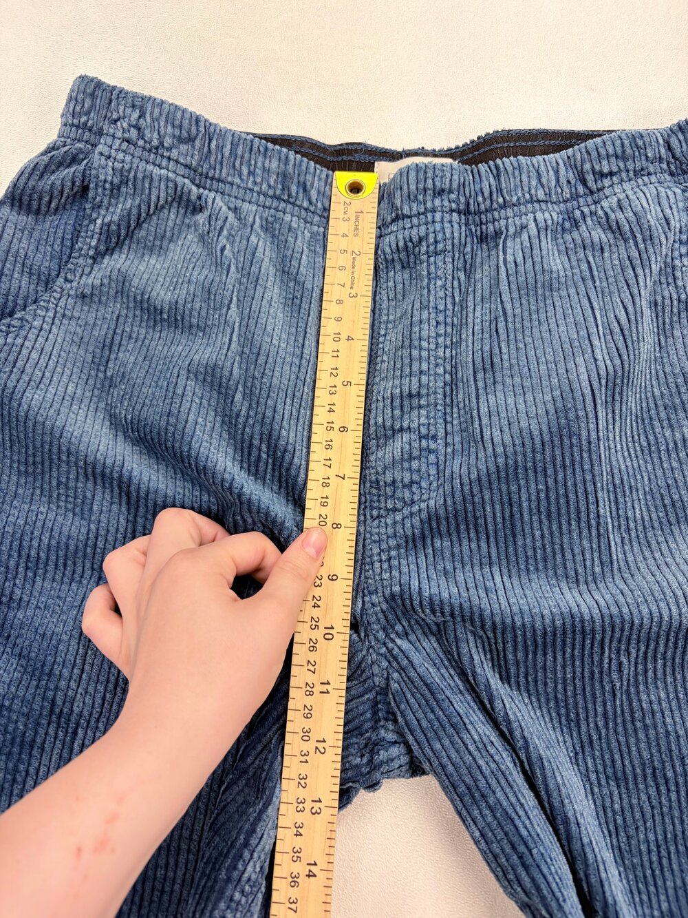 Pilcro Wide Leg Corduroy Flare Pants Blue Size M Elastic Waist OB2339307 - Picture 11 of 13